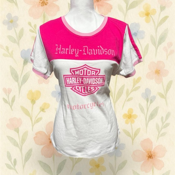 Harley-Davidson Tops - Vintage 2005 Harley Davidson Pink White Tee Shirt Women 2X Biker Y2K Kentucky